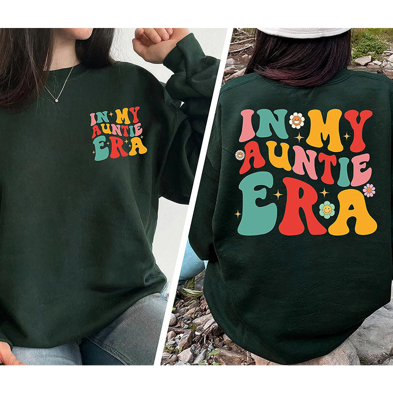 Sweat-shirt imprimé sur le côté In My Auntie Era 2