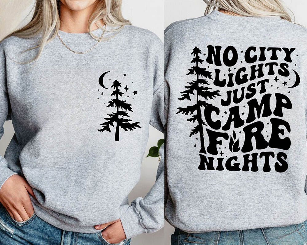 Camp Life - Sweat-shirt imprimé arbre de vie et lettres
