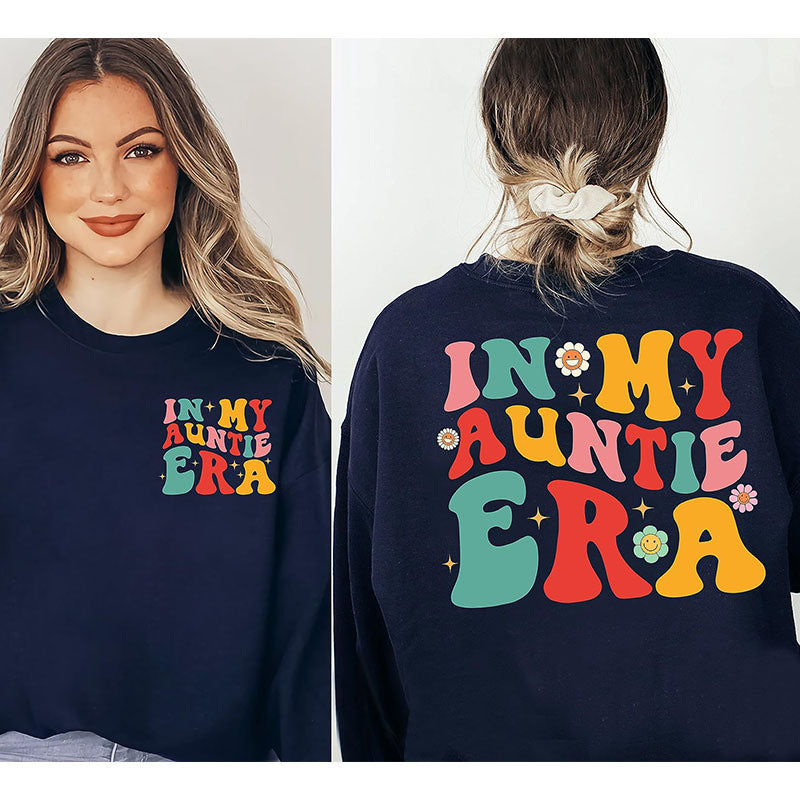 Sweat-shirt imprimé sur le côté In My Auntie Era 2