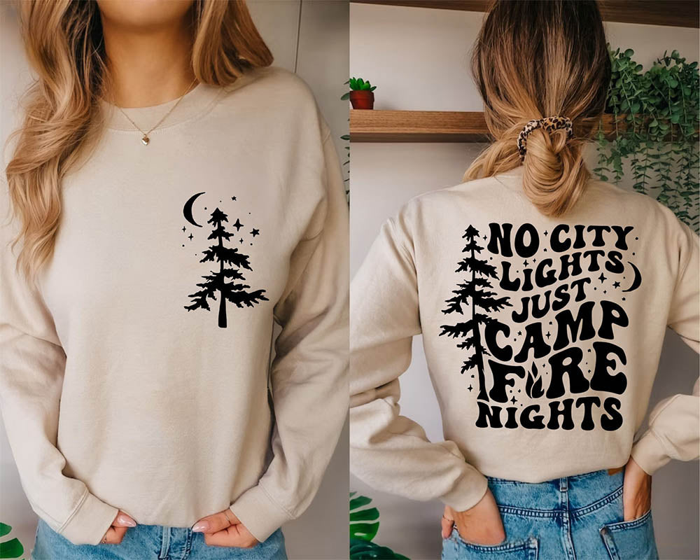 Camp Life - Sweat-shirt imprimé arbre de vie et lettres