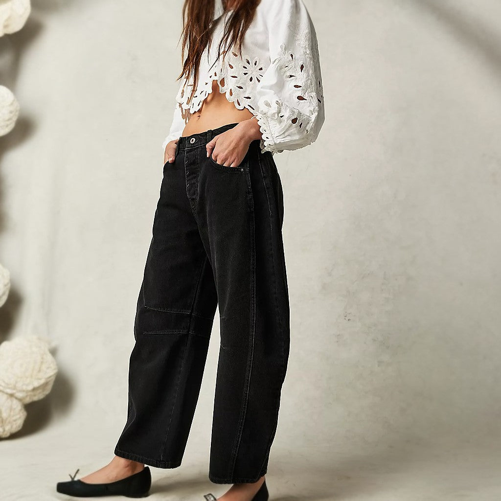Jean ample vintage taille moyenne