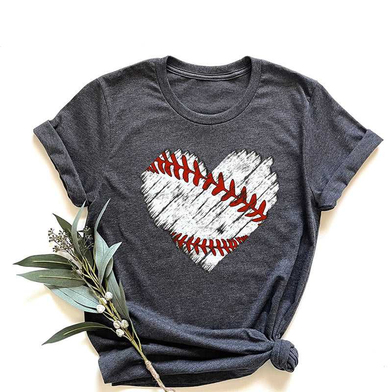 T-shirt coeur de détresse de baseball