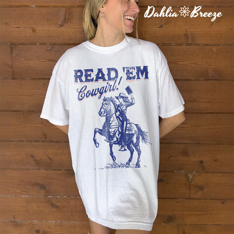 T-shirt Bookish Cowgirl Book Lover