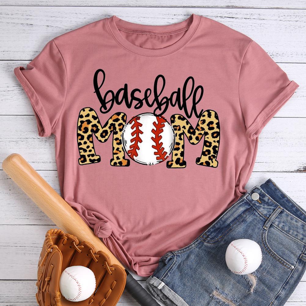 T-shirt maman baseball léopard