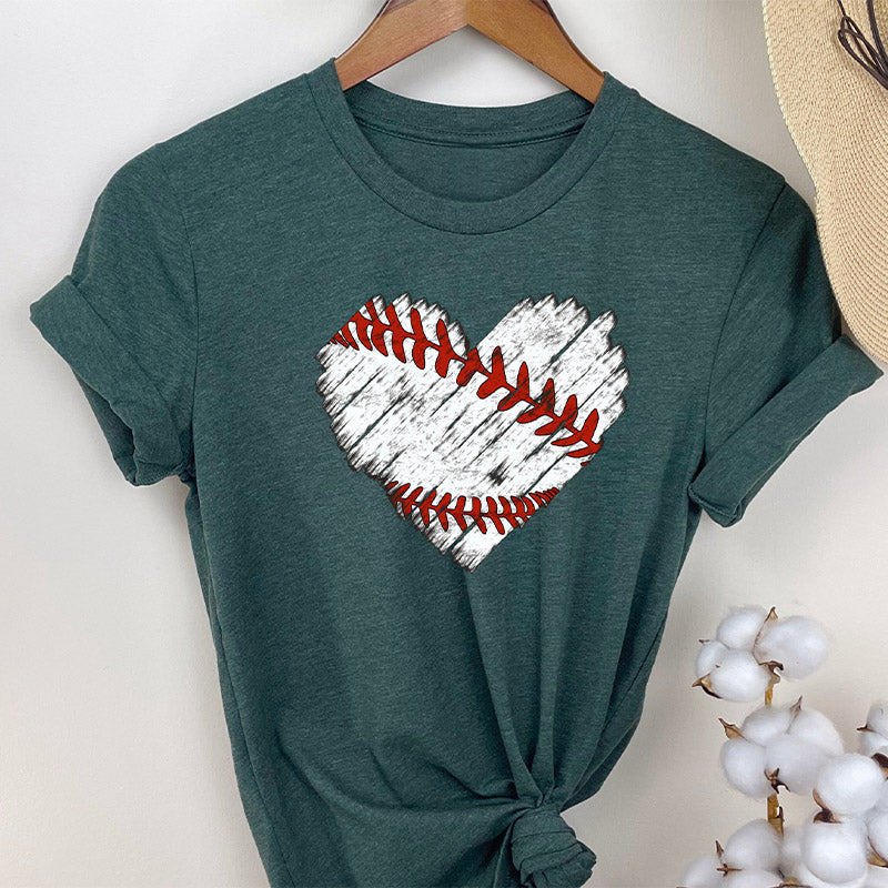 T-shirt coeur de détresse de baseball
