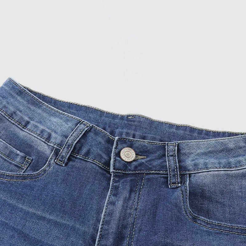 Jean évasé effet vieilli taille moyenne