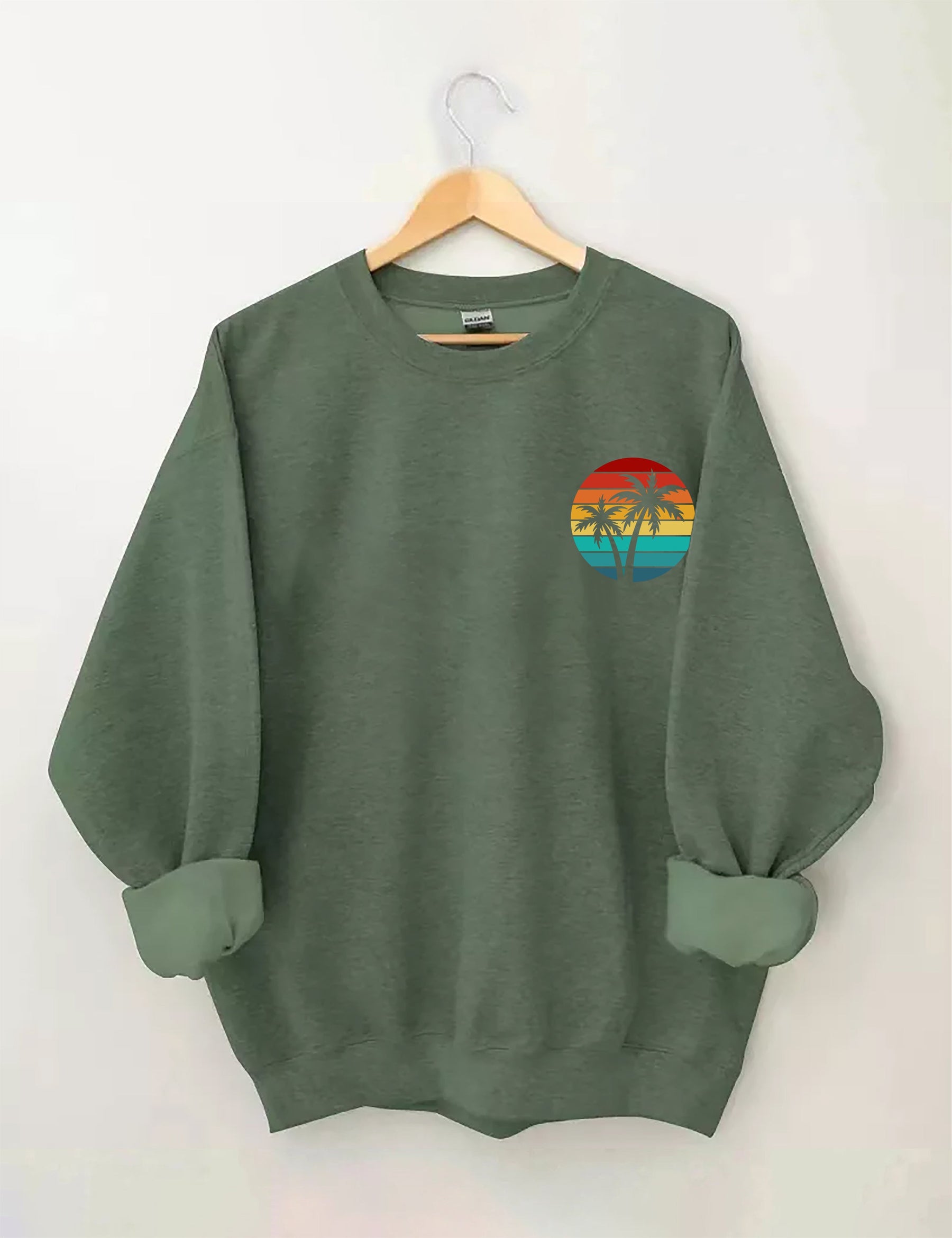 Retro Sunset Rays Wavy Sweatshirt