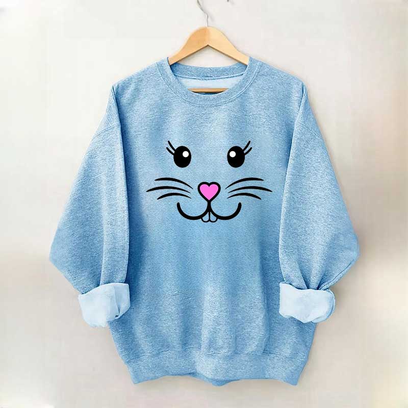 Sweat-shirt mignon de Pâques avec visage de lapin