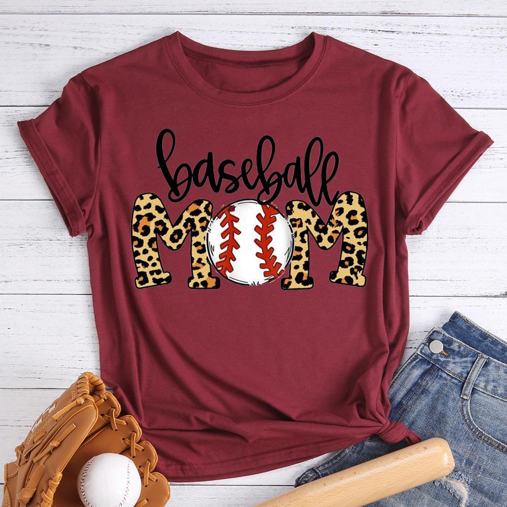 T-shirt maman baseball léopard
