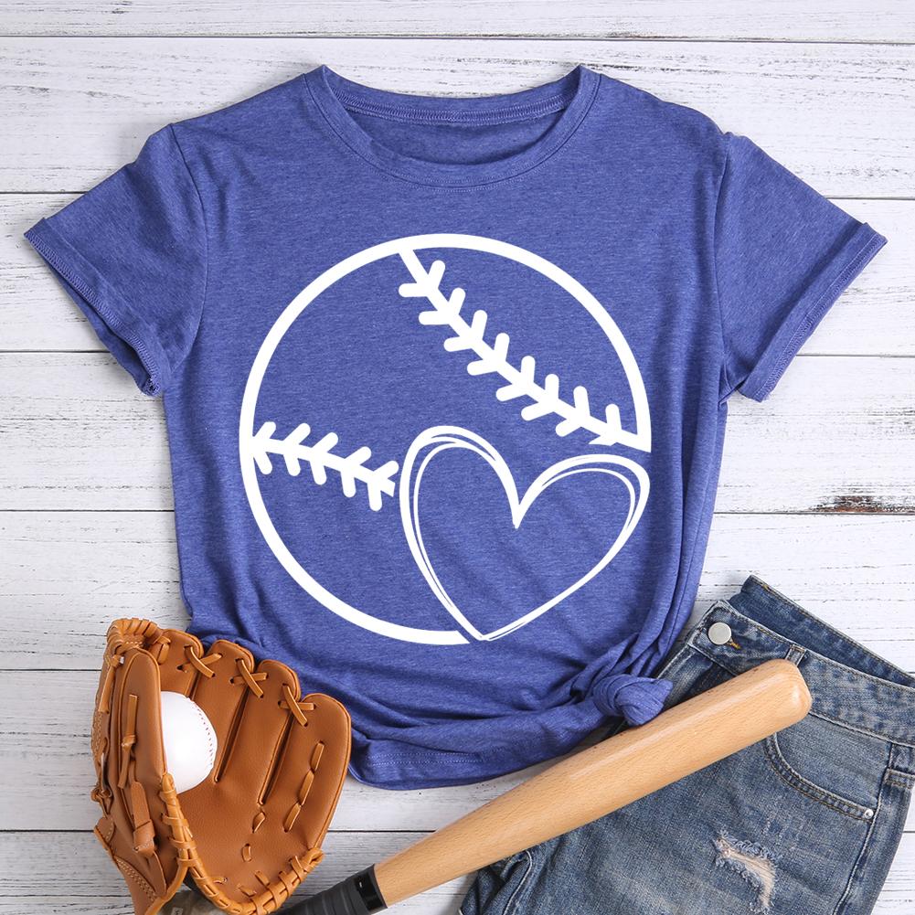 T-shirt coeur d'amour de baseball