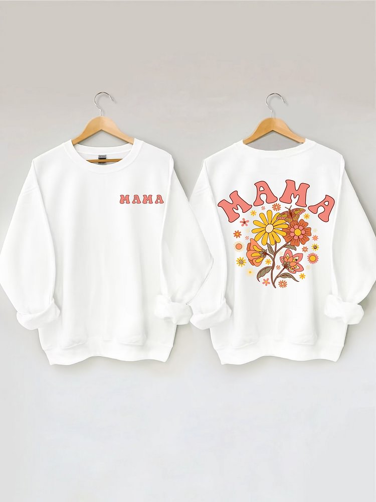Sweat-shirt tendance Floral Mama