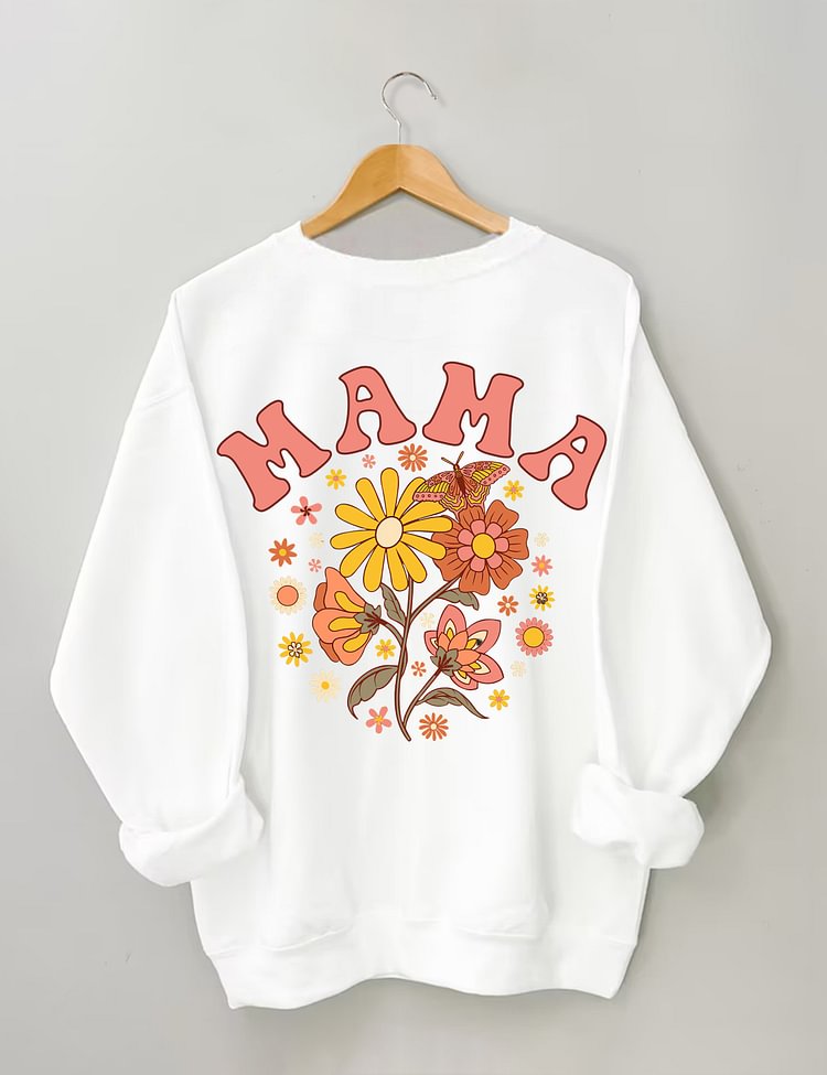 Sweat-shirt tendance Floral Mama