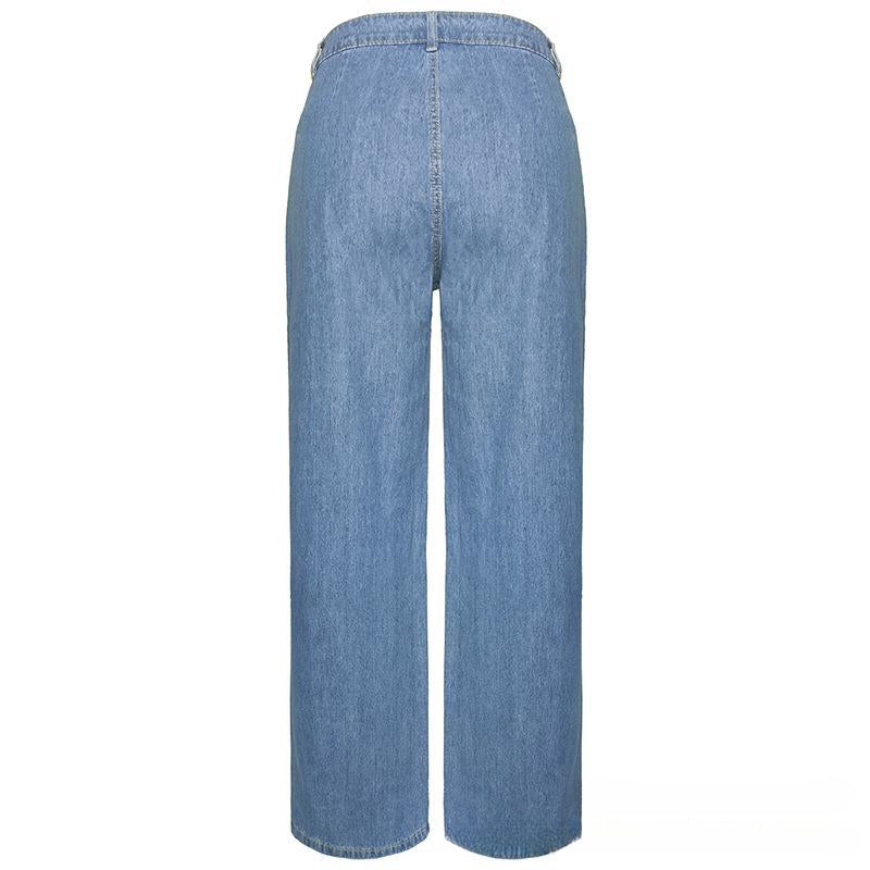 Jean ample taille haute à jambe large