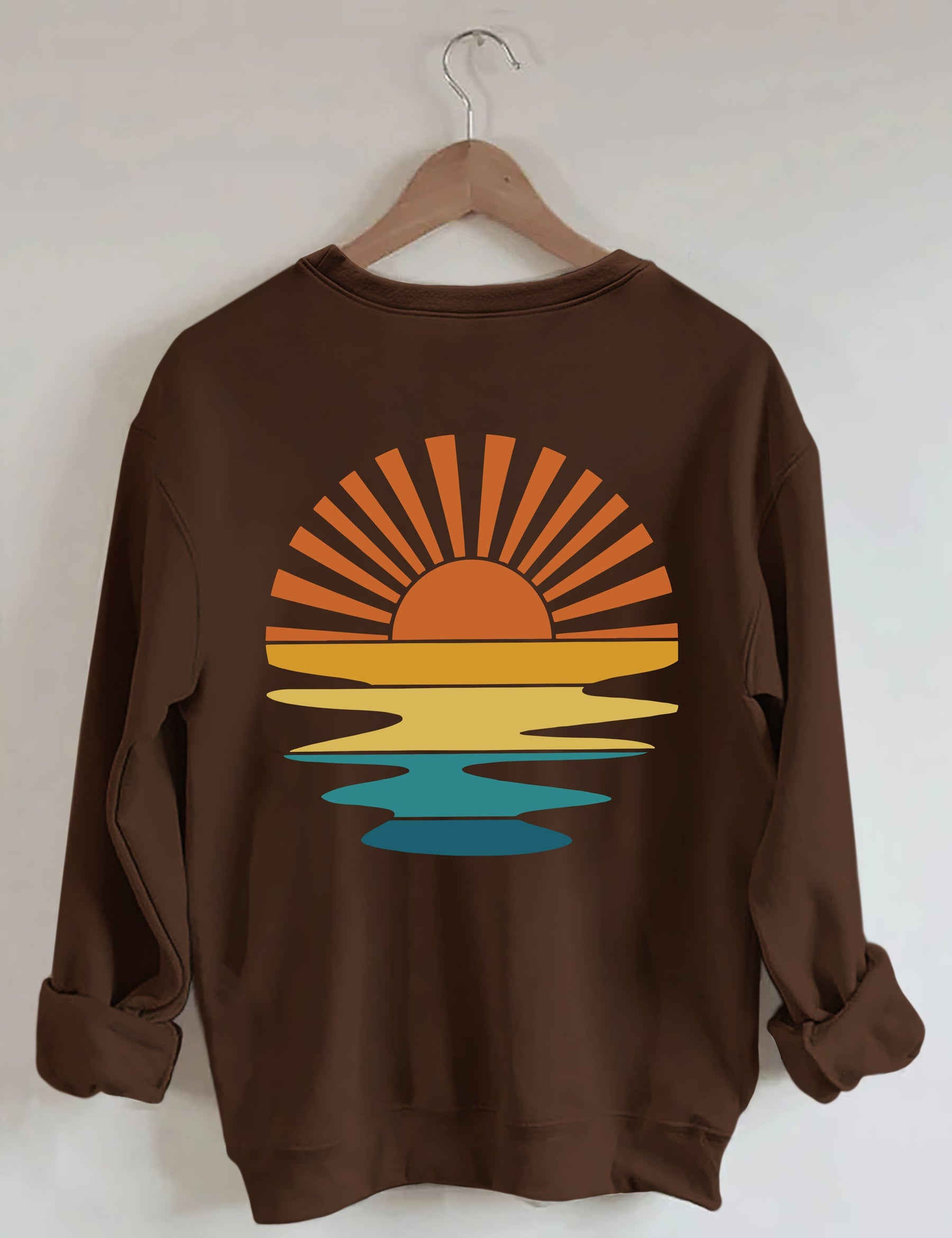 Retro Sunset Rays Wavy Sweatshirt