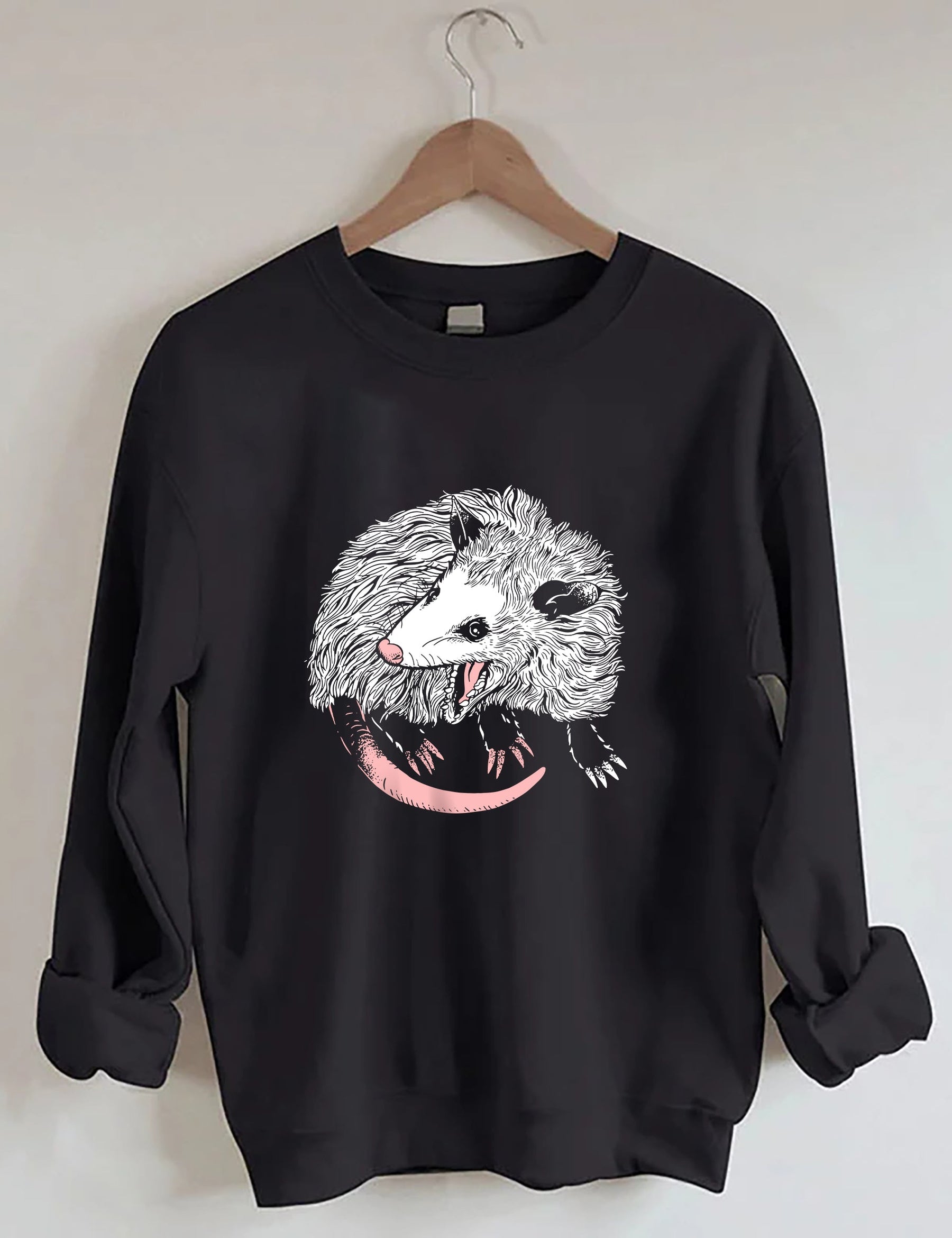 Lässiges Sweatshirt mit Opossum-Print