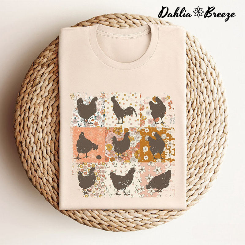 T-shirt poulets de ferme vintage