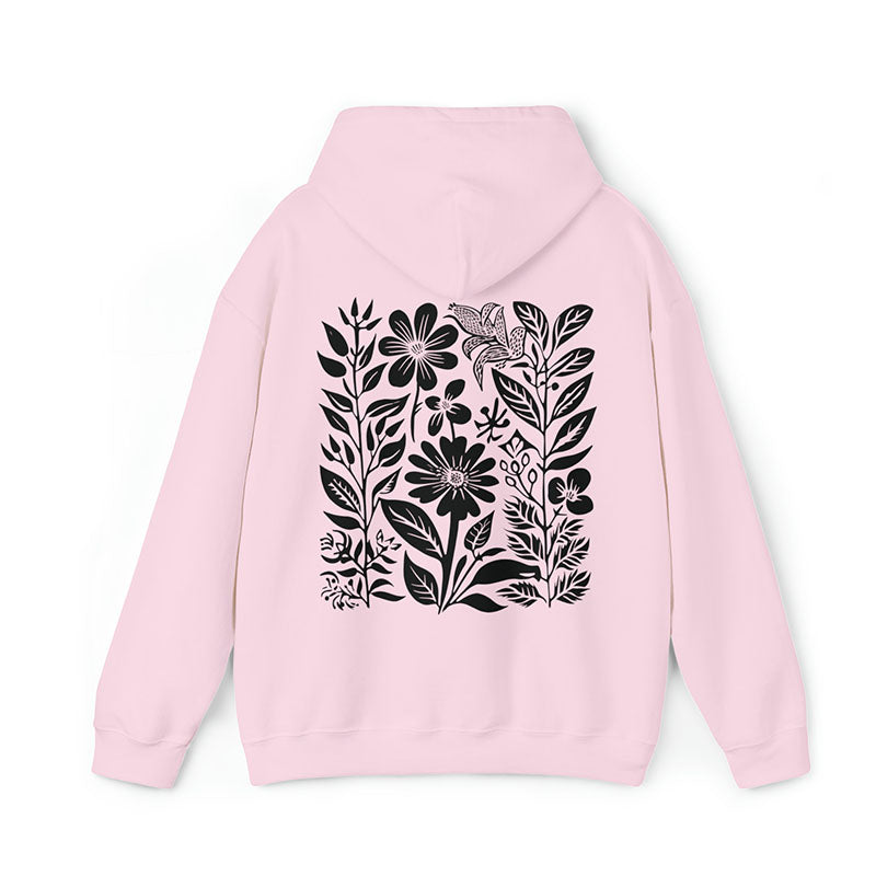 Sweat à capuche fleurs pressées