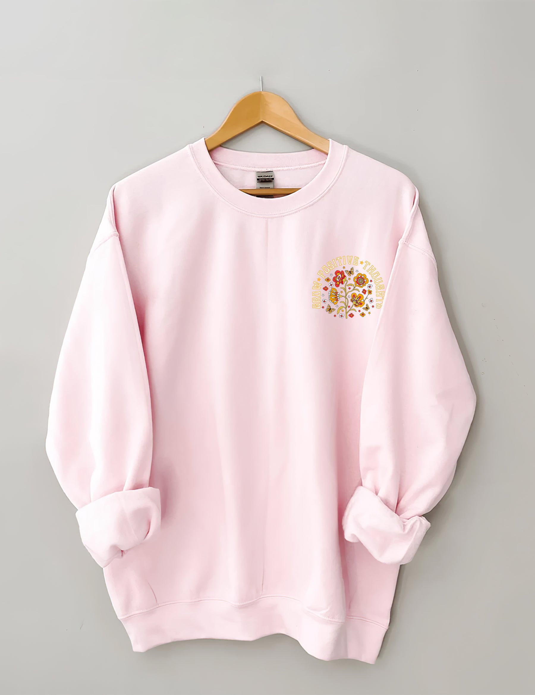 Cultivez des pensées positives Sweat-shirt Vintage Wildflowers