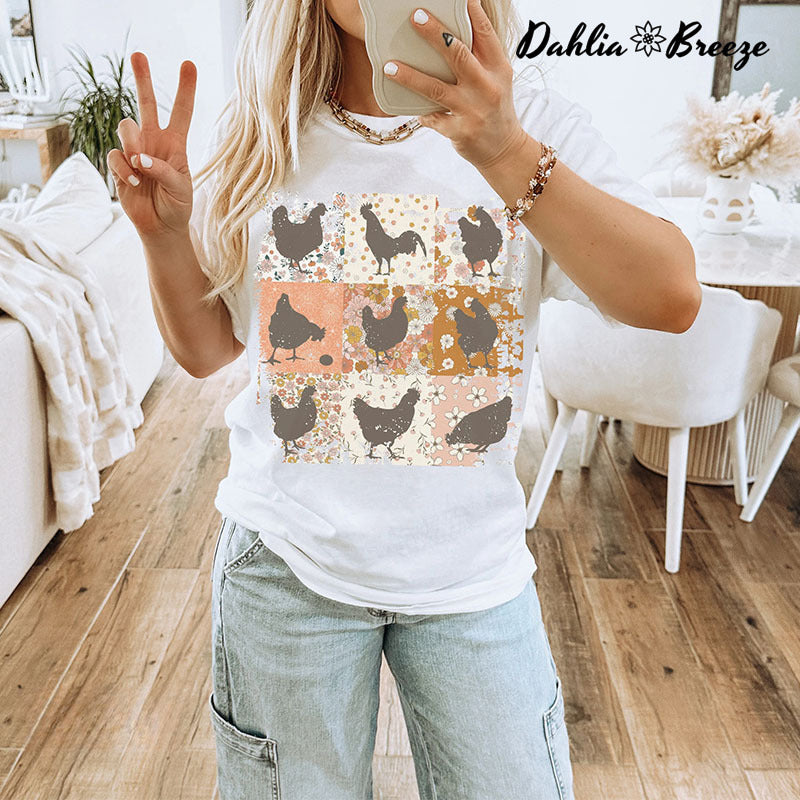 T-shirt poulets de ferme vintage