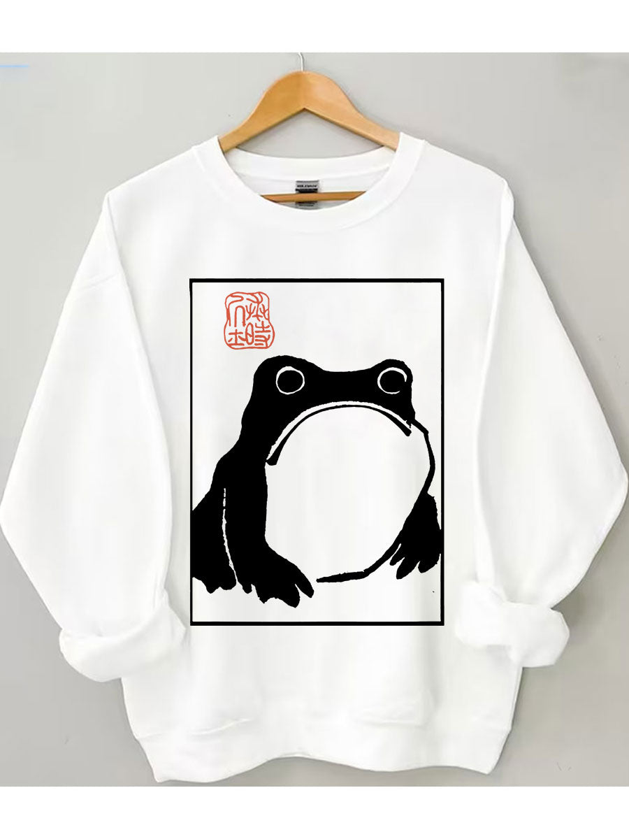 Unbeeindrucktes Frosch-Sweatshirt