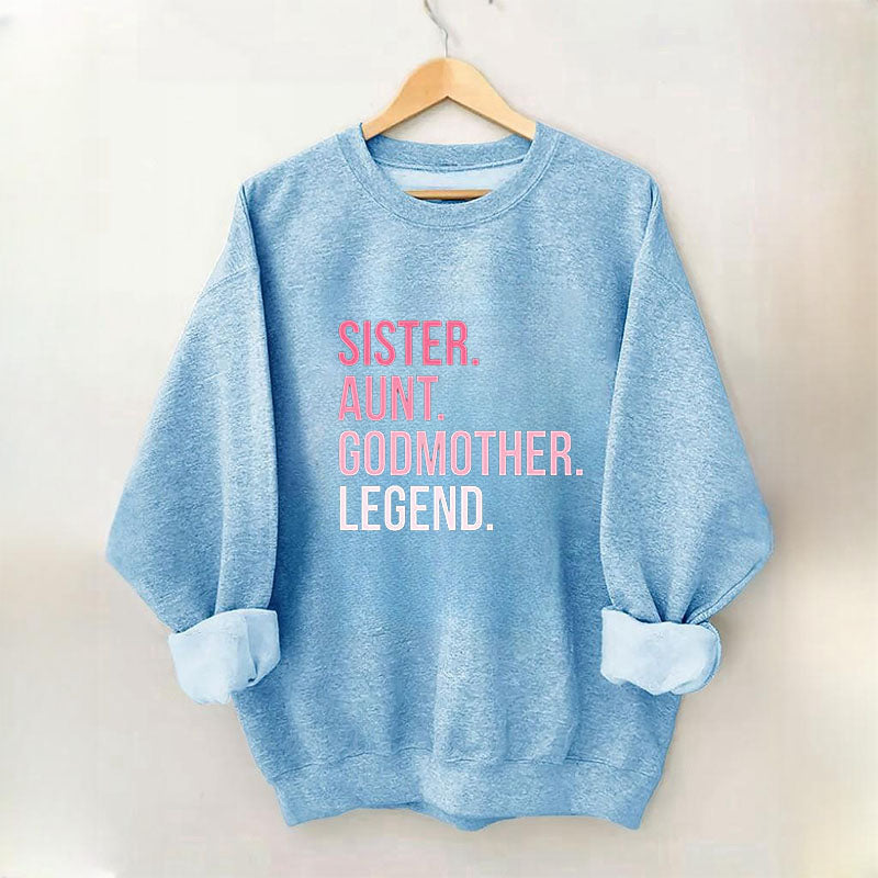 Sweat-shirt décontracté à imprimé lettre de sœur drôle