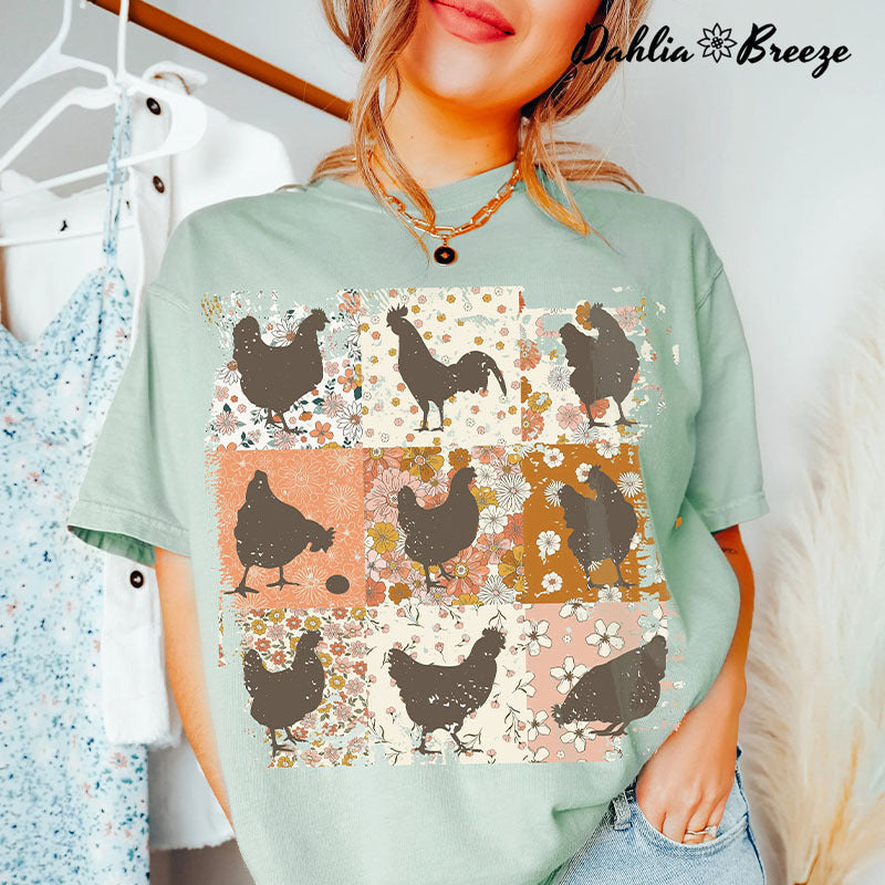 T-shirt poulets de ferme vintage