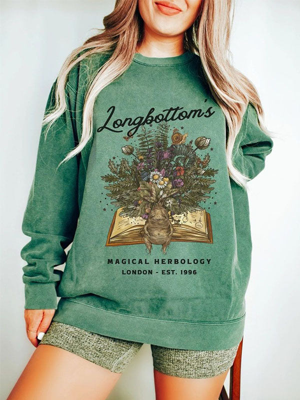 Sweat-shirt vintage Crewneck Dark Botanical Mandrake