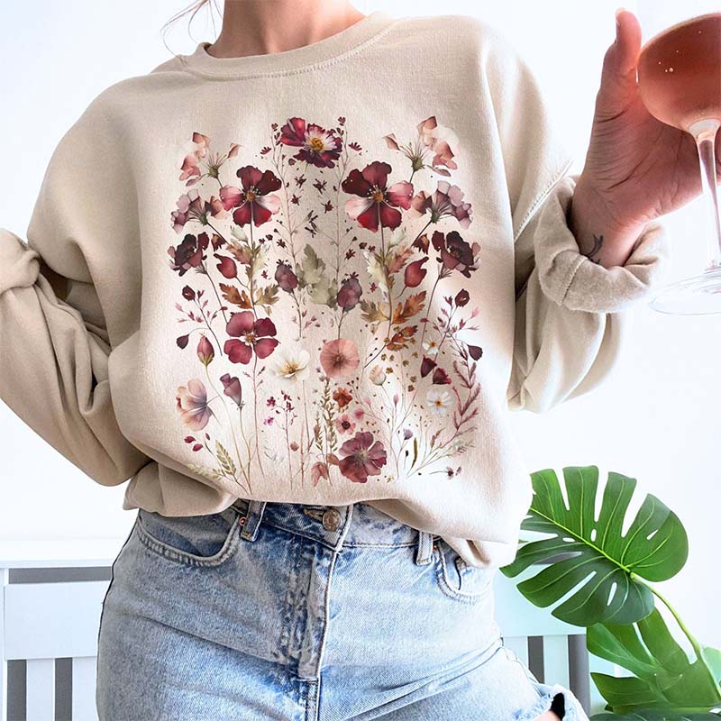 Boho Blumen Natur Sweatshirt
