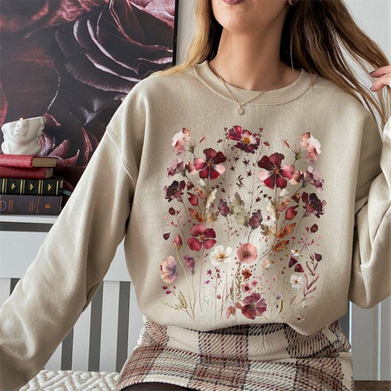 Boho Blumen Natur Sweatshirt