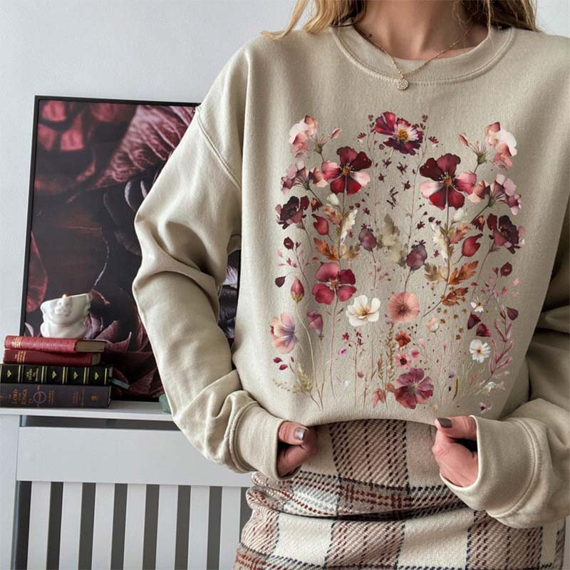 Boho Blumen Natur Sweatshirt