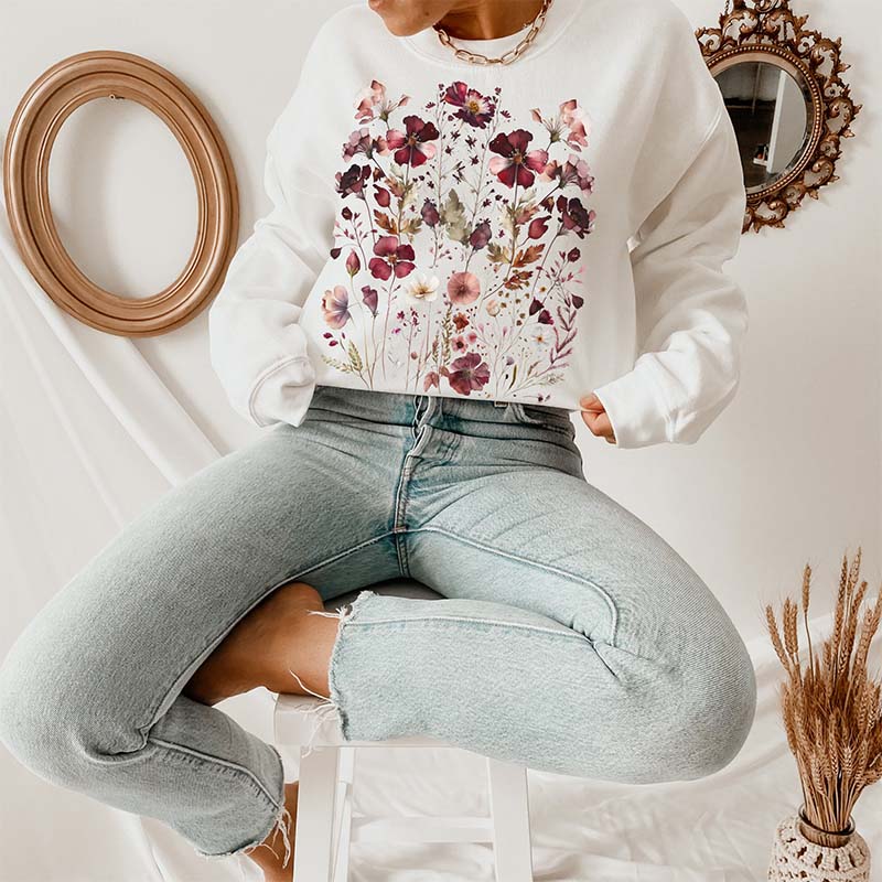 Boho Blumen Natur Sweatshirt