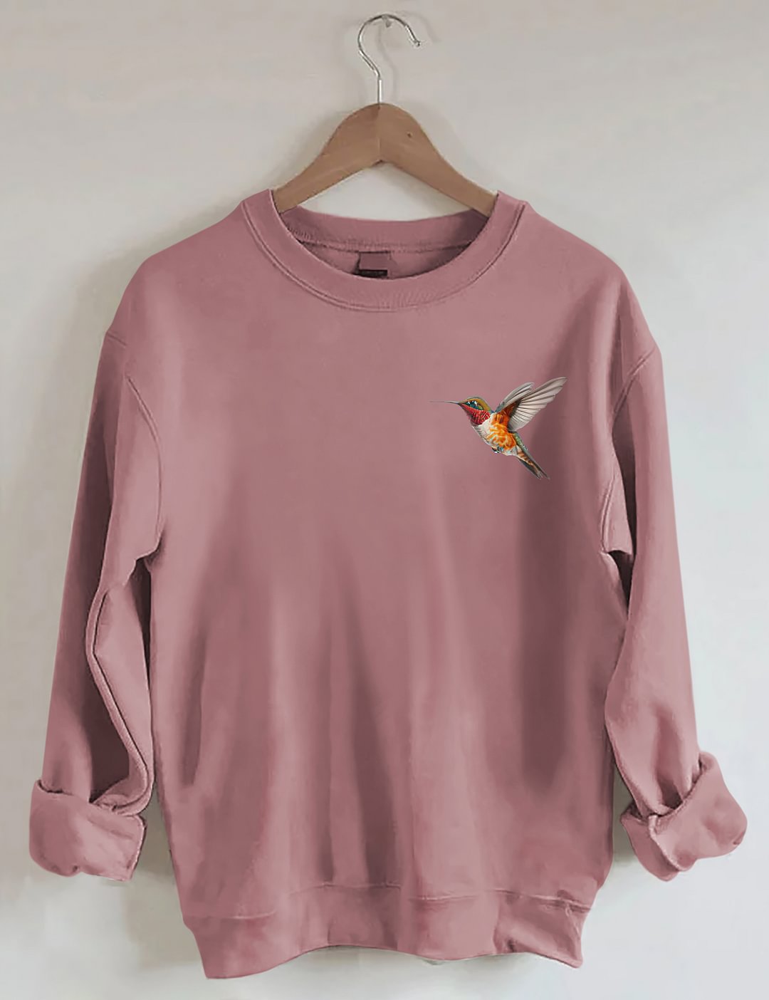 Sweat-shirt fleurs sauvages et oiseaux