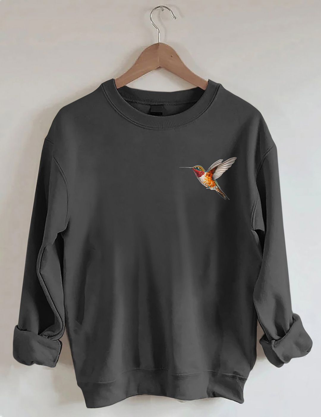 Sweat-shirt fleurs sauvages et oiseaux