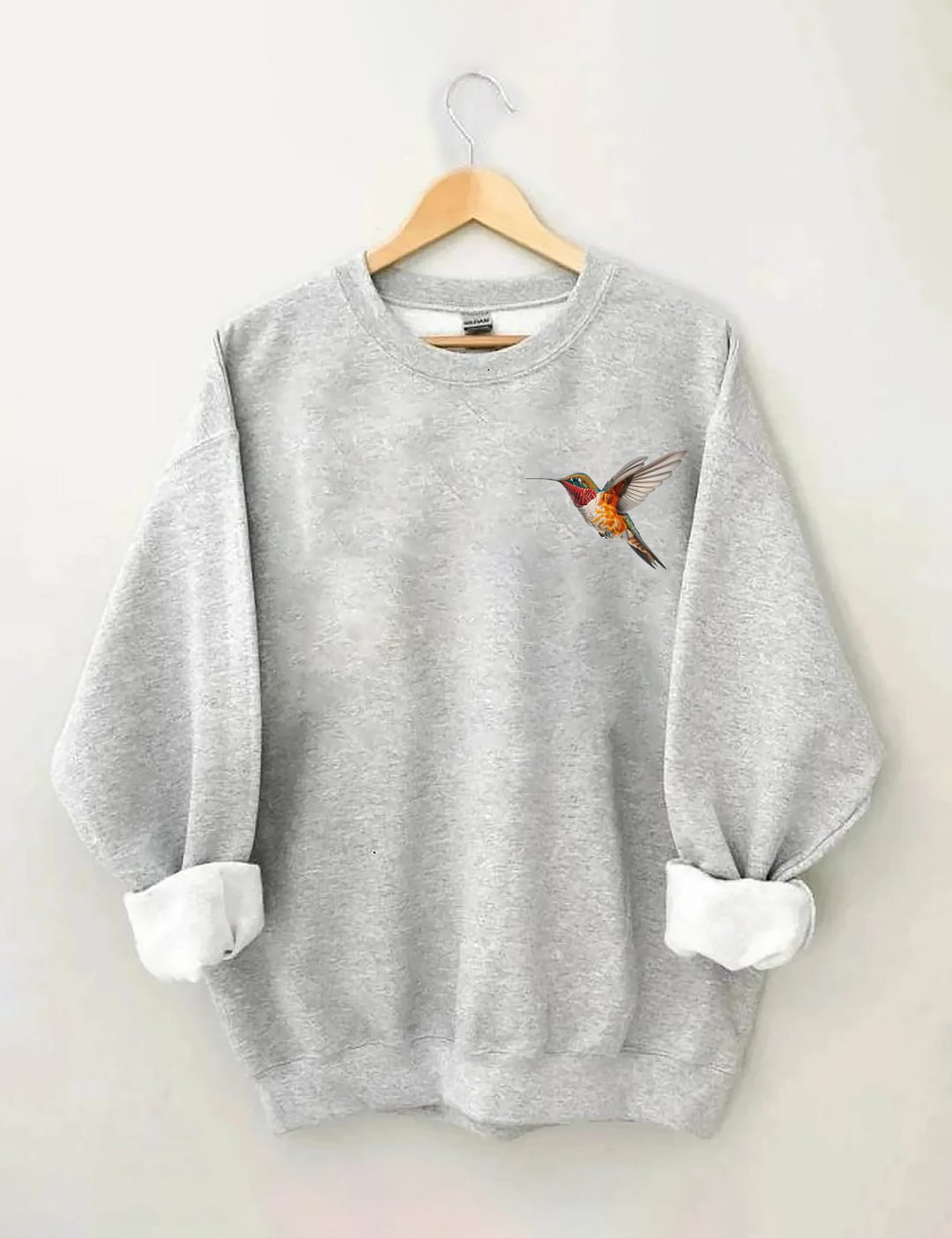 Sweat-shirt fleurs sauvages et oiseaux