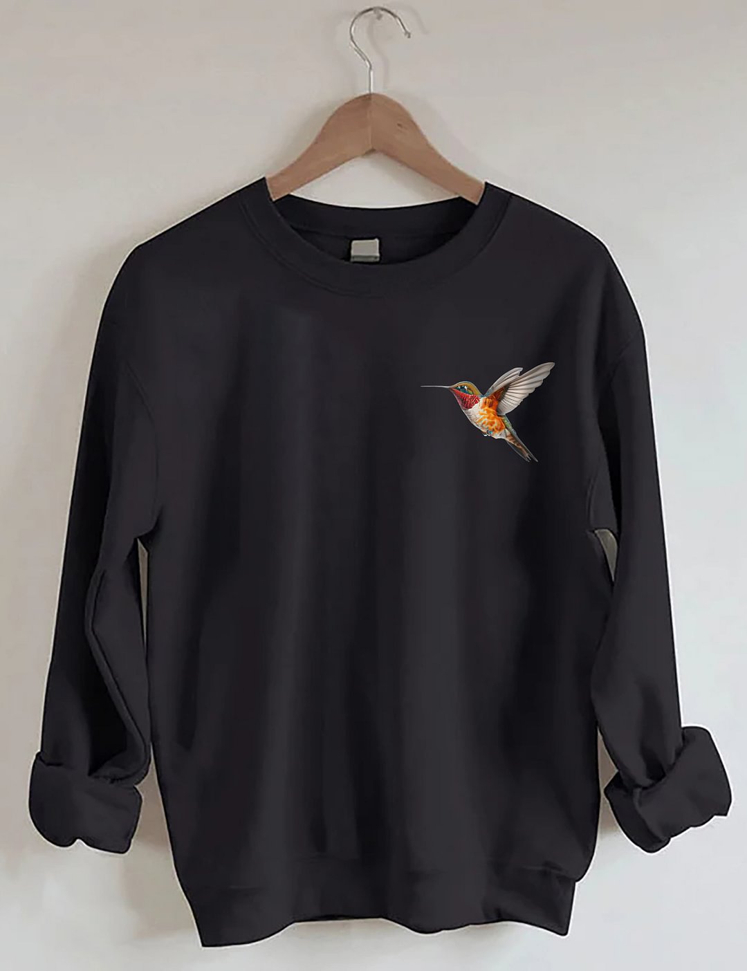 Sweat-shirt fleurs sauvages et oiseaux