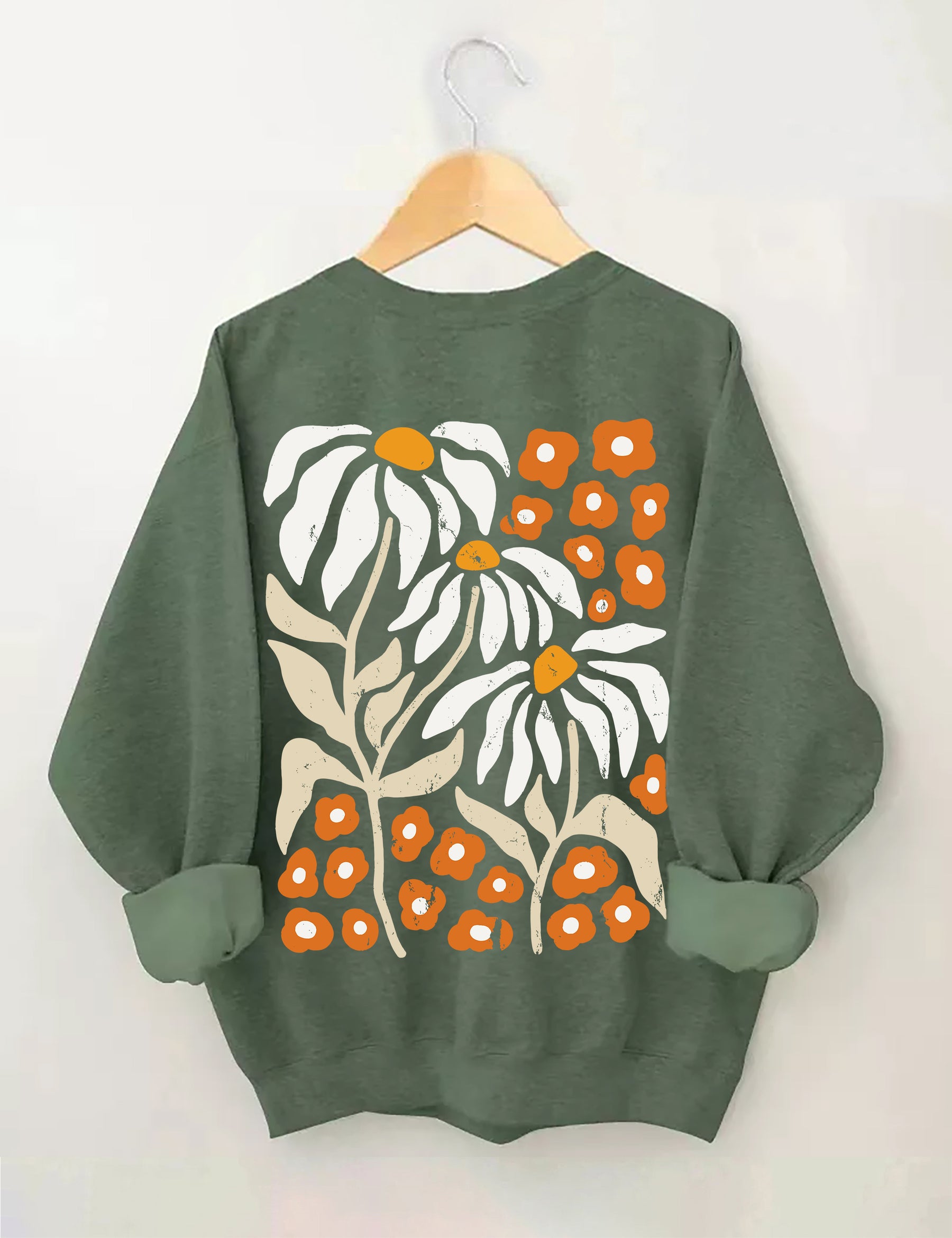 Cultivez des pensées positives Sweat-shirt Vintage Wildflowers
