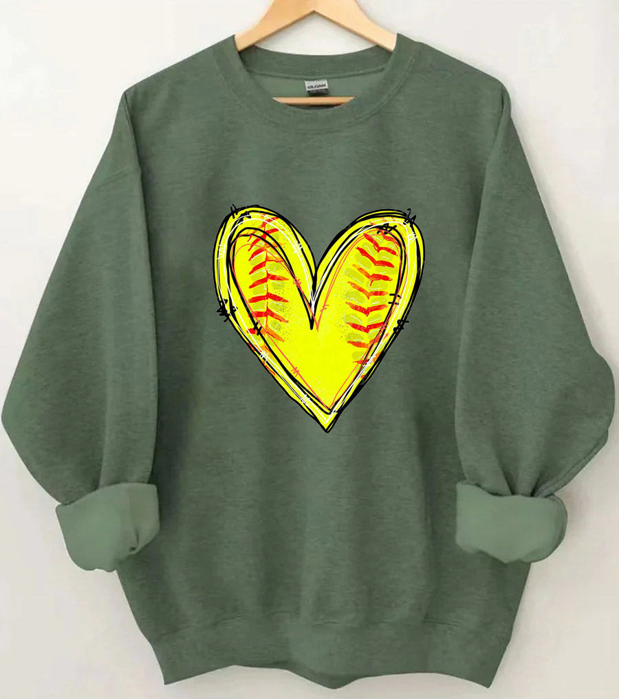 Baseball-Herz-Sweatshirt