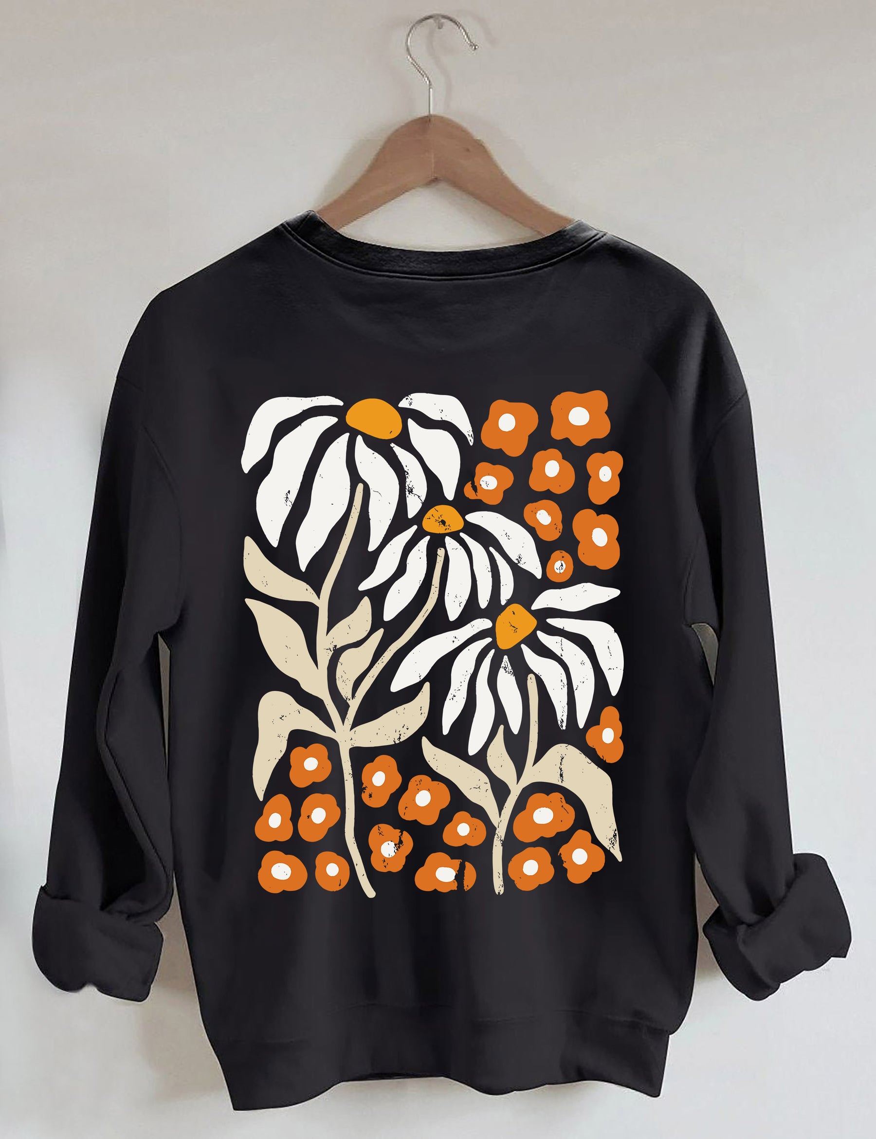 Cultivez des pensées positives Sweat-shirt Vintage Wildflowers
