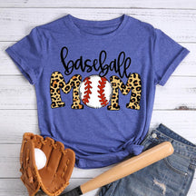 T-shirt maman baseball léopard