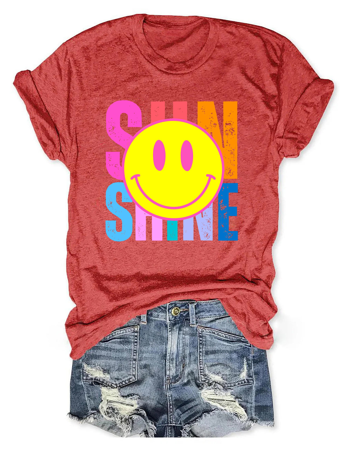 T-shirt visage souriant soleil