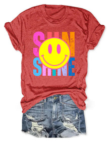 T-shirt visage souriant soleil