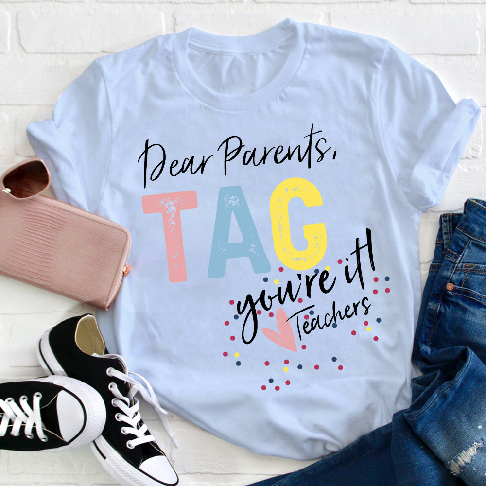 T-shirt Étiquette Chers Parents