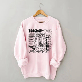 Sweat-shirt à imprimé lettre d'enseignant