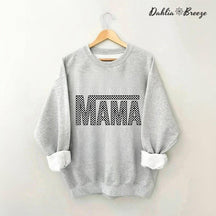 Sweat-shirt rétro Mama à carreaux