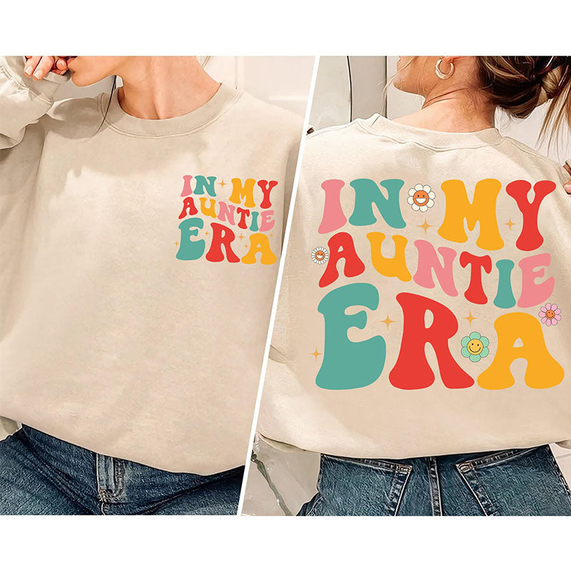 Sweat-shirt imprimé sur le côté In My Auntie Era 2