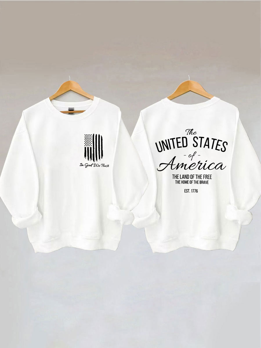 Nous faisons confiance au sweat-shirt drapeau américain