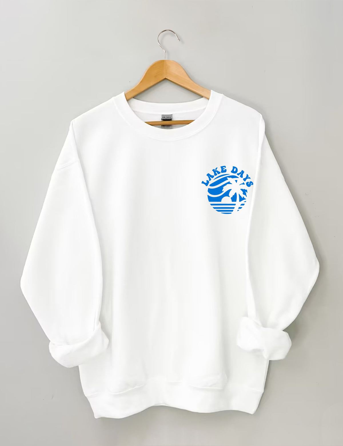 Sweat-shirt Bateau Vagues Rayons du Soleil Jours du Lac