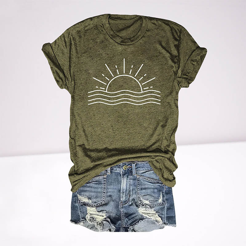 T-shirt Confort Rétro Ocean Sun