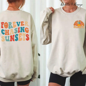 Sweat-shirt à col rond Forever Chasing Sunsets