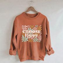 Choisissez le sweat-shirt imprimé Happy Flowers